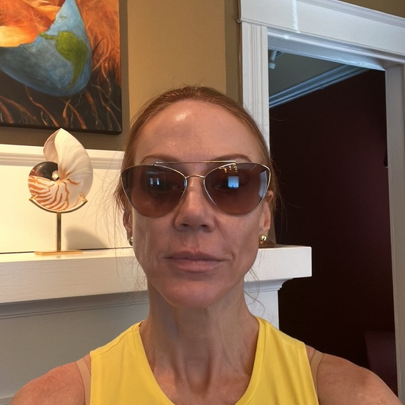 LIKE NEW PRADA SPR 65V ZVN 3D0 GOLD BROWN AUTHENTIC SUNGLASSES FRAME SPR65V - Picture 7 of 7